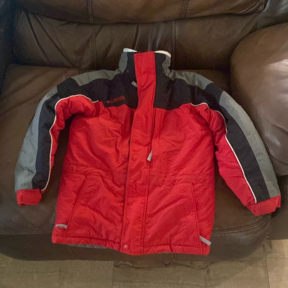 Red black gray Columbia Sportswear Coat Jacket Kids 10/12